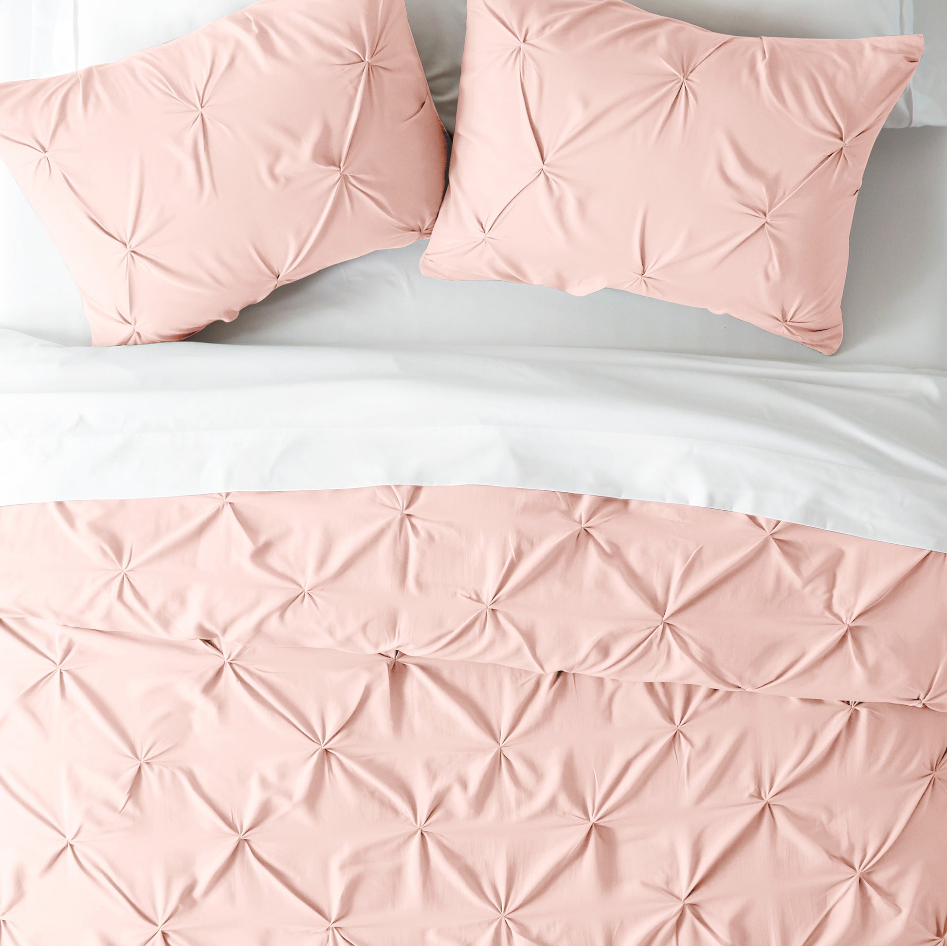 Solid Pinch-Pleat Duvet Cover-3