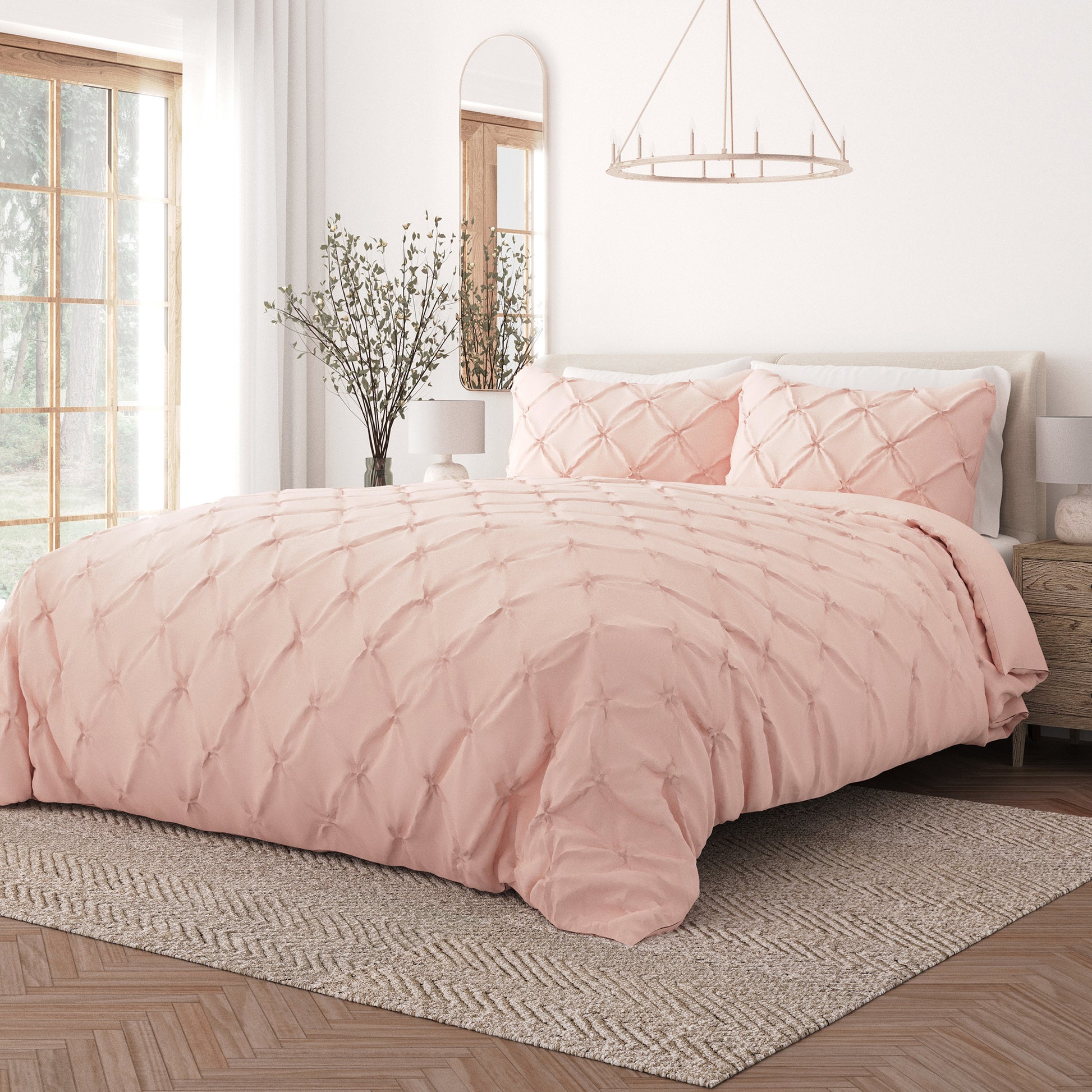 Solid Pinch-Pleat Duvet Cover